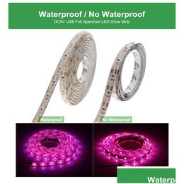 Grow Lights Fl Spectrum Led Usb Strip 0.5M 1M 2M 2835 Chip Phyto Lamps For Greenhouse Hydroponic Plant Growing Drop Delivery Lighting Dhls8