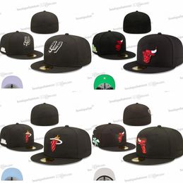 15 Colors 2024 Men's Baseball Fitted Hats Good Quality Flat Chicago Basketball Full Size Closed Caps Black Heat Size Chapeau Hip Hop Popular Street Sports Bone M17-03