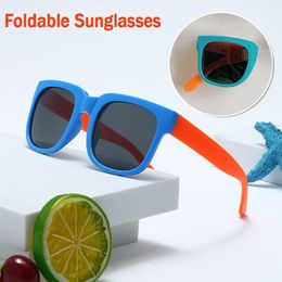 Portable Foldable Square Kids Sunglasses Vintage Sports Children UV400 Shades Glasses for Boys Girls Outdoor Baby Eyewear L2405