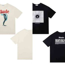 Summer Men's T-Shirts Collection Rhude Tshirt Oversize tees Heavy Fabric Couple Dress Top Quality t Shirt s rhudes