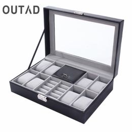 Watch Boxes & Cases Mixed Grids PU Leather Box Jewelery Storage Container Ring Bracelet Organizer Display Casket Caja De Reloj 241A