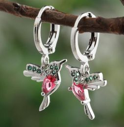 Dangle Chandelier Flying Hummingbird Bird Earrings For Women Silver Gold Hoop Elegant Charms Earring Engagement Jewelry Gifts7981573