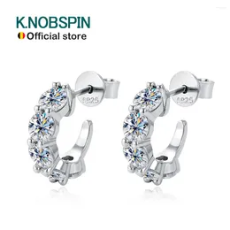 Stud Earrings KNOBSPIN D VVS1 Moissanite Earring S925 Sterling Silver Plated 18k White Gold Fine Jewellery With GRA Wedding For Women