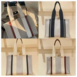 New WOODY Designer Totes Women basket handbags linen Canvas Leather outfit Crossbody Shopping Bag Large Casual Beach Shoulder bags Purses 10A Top Quality 3 Size