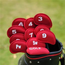 10 Pcs Golf Club Head Covers Iron Putter Cover Headcover Set Outdoor Sport Accessoires 240515