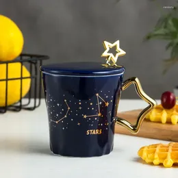 Mugs Creative Golden Star Coffee Cup Cute Cups And Drinkware For Tea Christmas Mug Beer Couple Gift Go