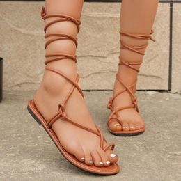 Sandals Shoes For Women 2024 Summer Cross Straps Rome Simple And Fashionable Women's Flip Flops Sandalias De Mujer