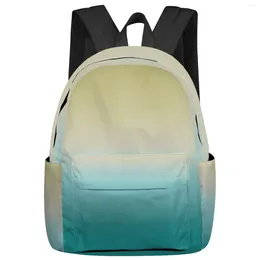 Backpack Cyan Turquoise Gradient Women Man Backpacks Waterproof Travel School For Student Boys Girls Laptop Book Pack Mochilas