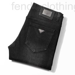 Men's Jeans Designer Brand Summer Cgiui Thin High-end for Slim Fit Elastic Light Luxury European Pants Casual Small Straight Leg ASNH