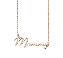 Mommy Name Necklace Custom Nameplate Pendant for Women Girls Birthday Gift Kids Friends Jewellery 18k Gold Plated Stainless Ste9696846