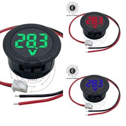 New DC 4-100V LED Circular Two-wire Voltmeter Digital Voltage Metre Test Head Display Reverse Connexion Protection