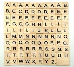 100 pcs Wooden Letter Alphabet Scrabbles Number Crafts English Words2327525