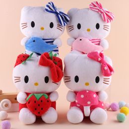 Wholesale Dolphin Strawberry Kitten Plush Toys Children's Game Partners Home Decoration