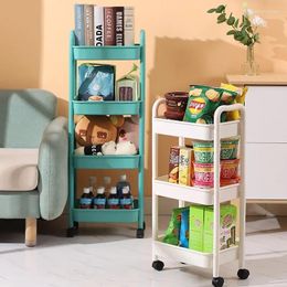 Kitchen Storage Aoliviya Official Movable Trolley Rack Bookshelf Snack Bathroom Mobile Baby Bedside