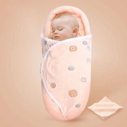 Sleeping Bags Baby cotton blanket packaging newborn cartoon sleeping bag Y240517