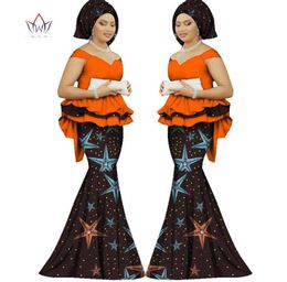 Spring skirt set african designed clothing traditional bazin print Bazin Riche plus size skirt set evening dress WY13124620506