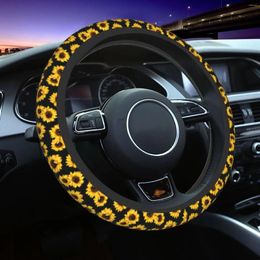 Steering Wheel Covers Sunflower Car Cover For Women Anti Slip And Sweat Absorption Auto Protector Universal 15 Inches
