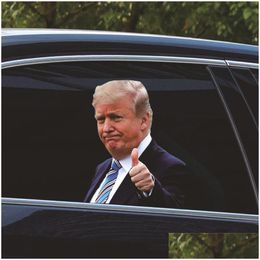 Banner Flags 25X32Cm Trump 2024 Car Sticker Party Supplies U.S. Presidential Election Pvc Cars Window Stickers Drop Delivery Home Gard Dh9Ot