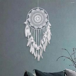 Decorative Figurines Lace Hollowed Out Creative White Feather Craft Design Nordic Home Decoration Art Wind Chimes Ornaments Living Room