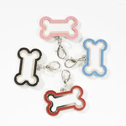 Keychains 15/5Pcs Sublimation Blank Pet Tags Anti-lost Keychain Dog Tag Keyrings Heat Transfer Bone Shape For DIY Craft