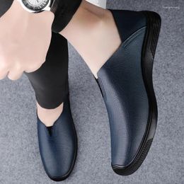 Casual Shoes Genuine Leather Men Formal Dress Man Loafers Slip-On Mocasines Outdoor Handmade Flats