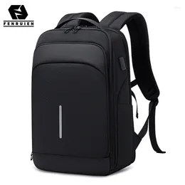 Backpack Fenruien Large Capacity Waterproof Backpacks USB Charge Men Fit 15.6 "Laptop Travel Business Bag