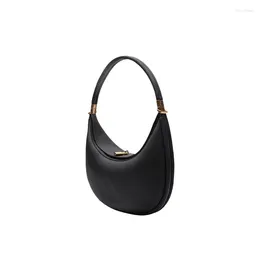 Shoulder Bags Fashion Brand Designer Women Leather Handbag Solid Color Half Moon Versatile Crossbody