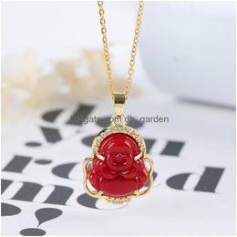 Pendant Necklaces New Design Of Relius Geometry Buddha Peace Blessing Necklace Fashion High Quality Stainless Steel Chain For Men Wome Ot7C4