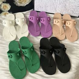 Designer sandals Womens interlocking G Rubber Flip Flop Metal buckle thong sandals Embossing Letter Slippers Men travel outdoor pool Flops slides size 35-41