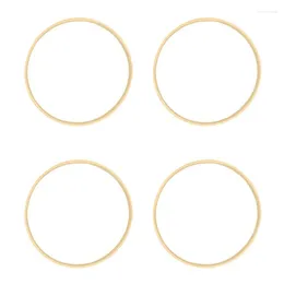 Decorative Figurines 4X Dream Bamboo Rings Wooden Circle Round Catcher DIY Hoop For Flower Wreath House Garden Plant Decor Basket 10Cm