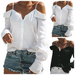 Women's Blouses For Women 2024 Summer Casual Top Loose Long Sleeve V Neck Blouse Blusas Mujer Elegantes Y Juveniles