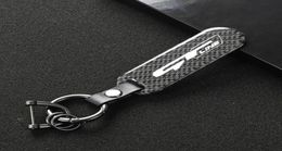 Keychains Keychain For Sonata Kia GT LINE ELANTRA Sportage Stinger 2021 K5 Gtline Peugeot Carbon Fibre Car Logo Key Ring5535895