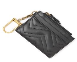Marmont 627064 key chain Card Holder wallet 7A quality Luxury Coin Purses gold with box Women039s mens Designer compartments Wa7280552