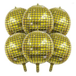 Party Decoration 6PCS Gold Disco Ball Balloons 22 Inch 4D Foil For 70s 80s 90s Birthday Bachelorette