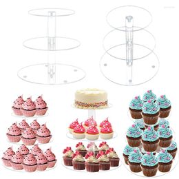 Party Supplies 3-Layer Removable Round Acrylic Cake Stand Dessert Macaron Display Rack Tray For Wedding Birthday Decoration