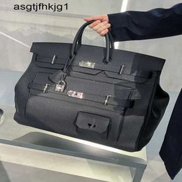 Tote Bags 50cm Hac Designer Bag Handmade 2024 New Litchi Pattern Extra Large 50 Unisex Business Trip Luggage Capacity Handheld Tide Rj VX42