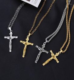 Chains Necklace For Man Alloy Jesus Pendant Gold And Silver Men's Hip Hop Keel Chain8539742