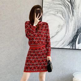 Work Dresses Winter Women Set Fashion Casual Long Sleeved Sweet Girl Style Temperament Commuting Pullover Dress
