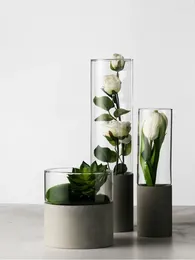 Vases Modern Glass Vase Creative Tabletop Thydroponic Containers Flower Pot Home Decor Crafts Wedding Decoration