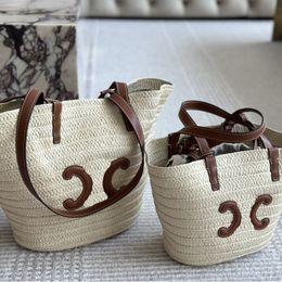 Straw Shoulder Bags Womens Designer Grass Woven Basket Lafite Grass Summer Beach Bag Ladies Totes Handbags