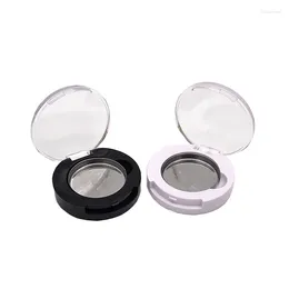 Storage Bottles Empty Round 26.5mm Black White Orange Make Up Magnetic Eyeshadow Case With Stainless Steel Iron Pans 50pcs