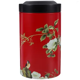 Storage Bottles Tea Tin Canisters Metal Jar Chinese Tinplate Coffee Sugar Jars Airtight Loose Container Bag Can Small Kitchen