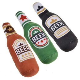 Other Toys Dog plush extrusion printing beer bottle shape dog bites durable cleaning teeth chewing pet products interactive toys