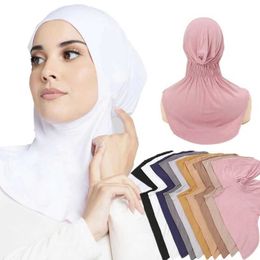 Bandanas Durag Ramadan Modal Muslim Women Jersey Headscarf Hijab Underscarf Ninja Hats Head Cover Tuan Inner Bonnet C Arab Accessories J240516