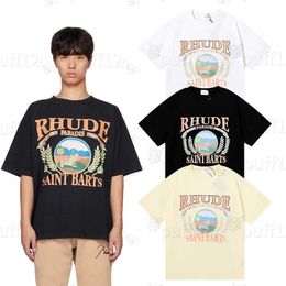 Spring/Summer Designer Men's Rhude T shirt Men's T-shirt Women's Skate oversized Men's short Sleeve t shirt Luxury Brand Men's shirt American Size B767