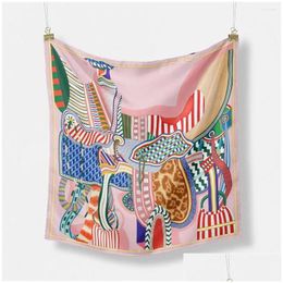 Scarves Designer Scarf Silk Small Square Letter Design Women Shawl Lady 53X 53Cm Neck Kerchief Bandana Foard 2024 New Drop Delivery Fa Otacr