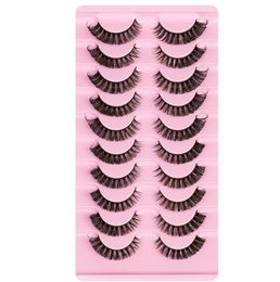 False Eyelashes Faux Mink Lashes Natural Look Fluffy Cat Eye Wispy Lashes Pack Natural Long Eyelash