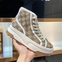 Canvas Shoes Designer Platform Tennis Shoe Women Men Casual Italy low-cut 1977 high top Letter High-quality g Sneakers Beige Ebony Fabric Trims Height Increasing