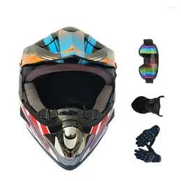 Motorcycle Helmets Motocross DOT Certified Full Face Snow Mobile With Goggles Gloves & Mask-Perfect For Dirt Bike