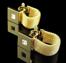 Cuff Links Free delivery of gold cufflinks gold square crystal novel design hotel sales of copper cufflinks whoelsale details